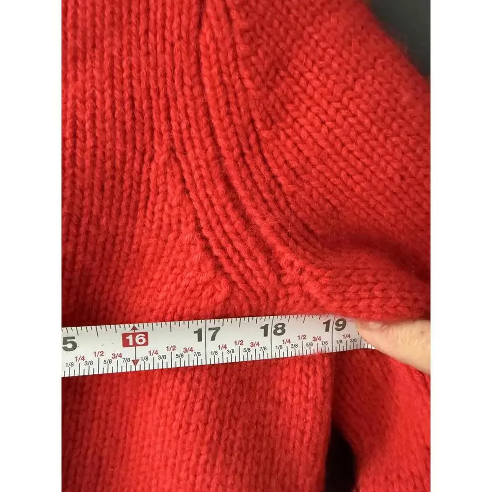 Boden Red Knit Sweater with White Embroidered Hearts, Size Small - Picture 8 of 8